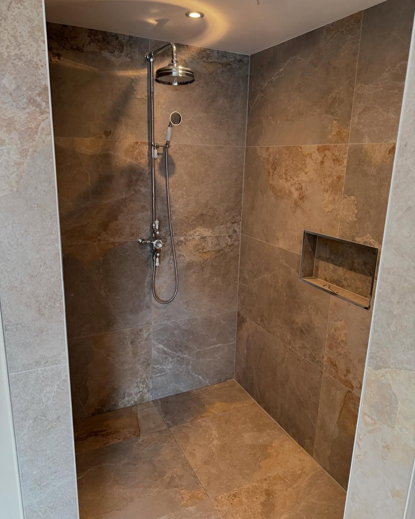 Wetroom rebuild in Sturton Le Steeple with clean tiled finish